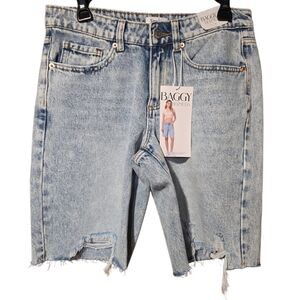 Simple Society Bermuda Denim Shorts - Light Blue Size 5/27